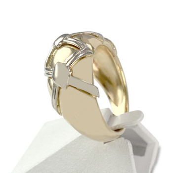 Tweedehands ring in 2-kleurig 750 goud