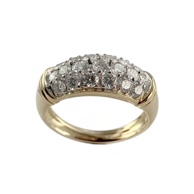 Bague d'occasion or 750 2 tons diamants