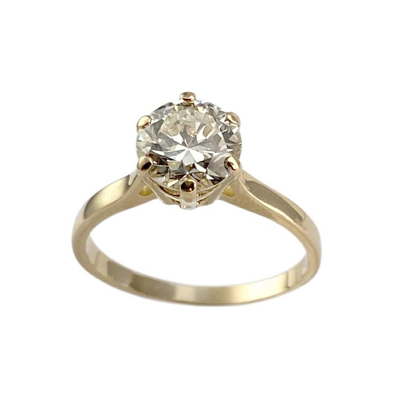 Solitaire d'occasion or 750 jaune diamant - vue 1