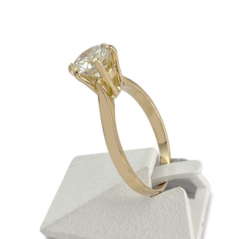 Solitaire d'occasion or 750 jaune diamant - vue 2