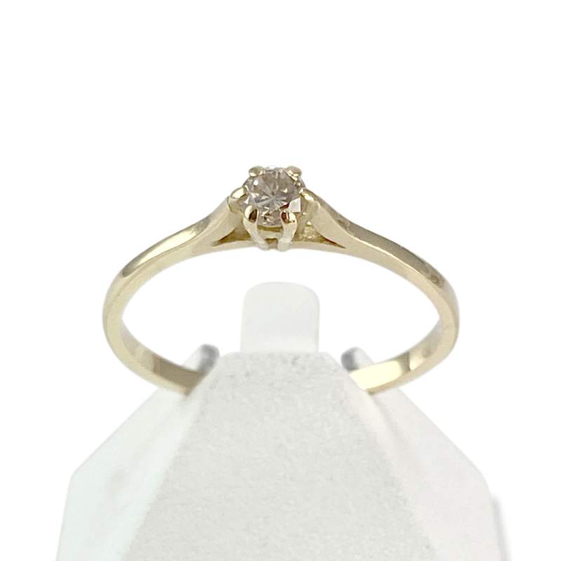 Solitaire d'occasion or 750 jaune diamant - vue 1