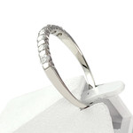 Bague demi tour d'occasion or 750 blanc diamants - vue 2