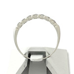 Bague demi tour d'occasion or 750 blanc diamants - vue 3