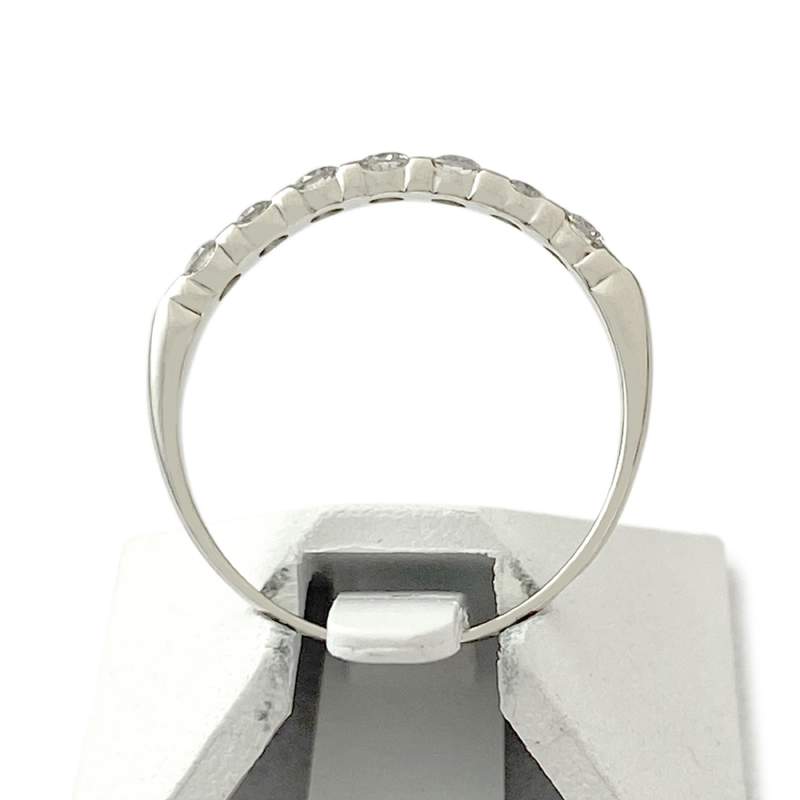 Bague demi tour d'occasion or 750 blanc diamants - vue 3