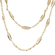 Sautoir d'occasion or 750 jaune maille filigrane 124 cm