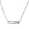 Collier messika d'occasion or 750 blanc maille forçat diamants 43 cm - vue V1