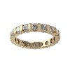Bague tour complet d'occaison or 750 jaune zirconias - vue V1