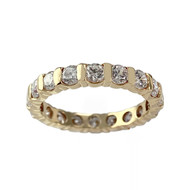 Bague tour complet d'occaison or 750 jaune zirconias