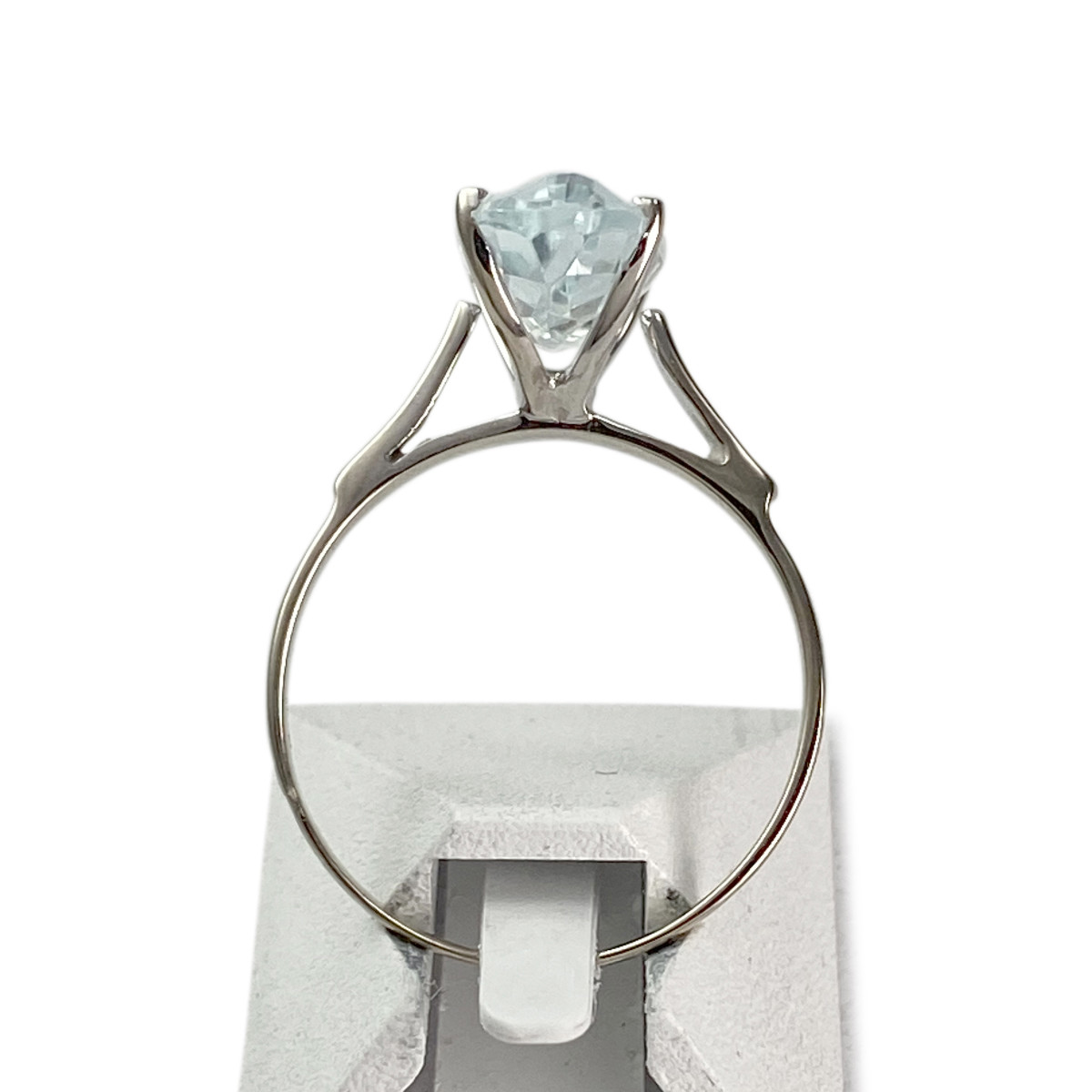 Bague d'occasion or 750 blanc aigue marine - vue 3
