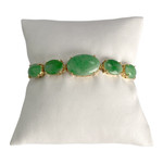 Bracelet d'occasion or 750 jaune maille fantaisie jades 16 cm - vue 1