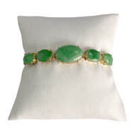 Bracelet d'occasion or 750 jaune maille fantaisie jades 16 cm