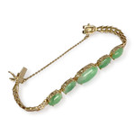 Bracelet d'occasion or 750 jaune maille fantaisie jades 16 cm - vue 2