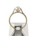 Second hand gold ring 750 yellow cultured pearl - view 3