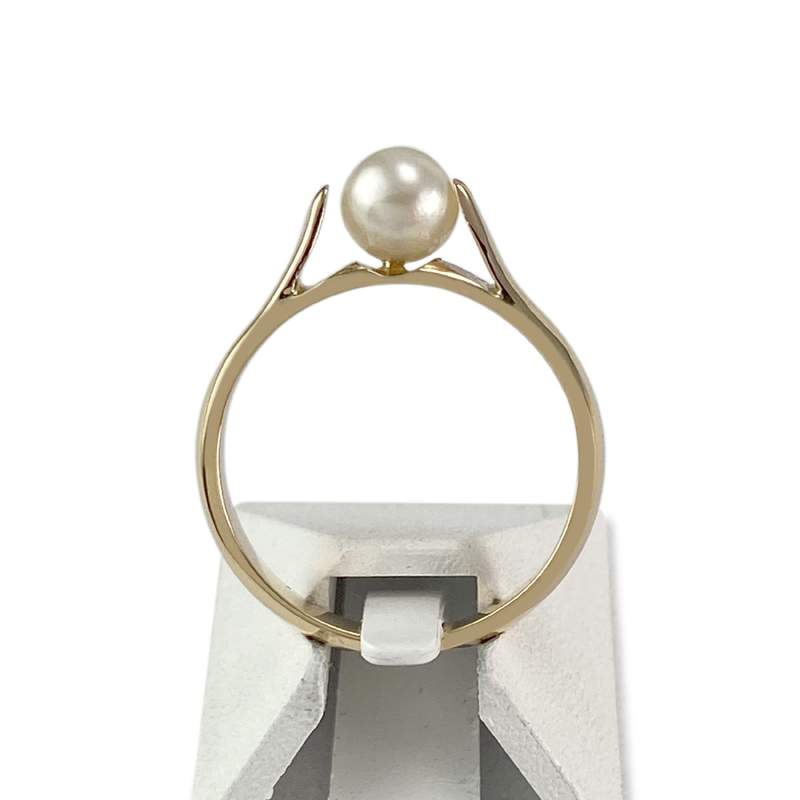 Bague d'occasion or 750 jaune perle de culture - vue 3