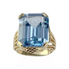 Bague d'occasion or 750 jaune spinelle synthétique - vue V1