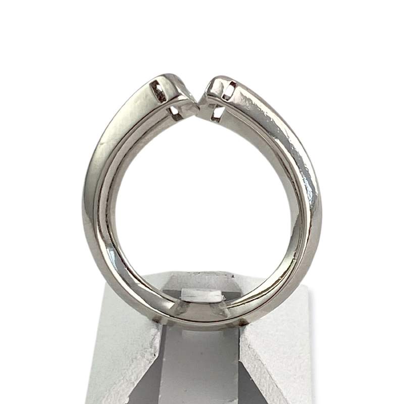 Bague d'occasion or 750 blanc diamants - vue 3