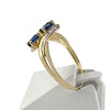 Bague d'occasion or 750 2 tons saphirs diamants - vue V2