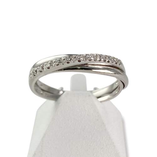 Bague d'occasion or 750 blanc diamants