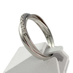 Bague d'occasion or 750 blanc diamants - vue 5