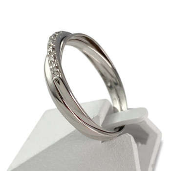 Second-hand gold ring 750 white diamonds