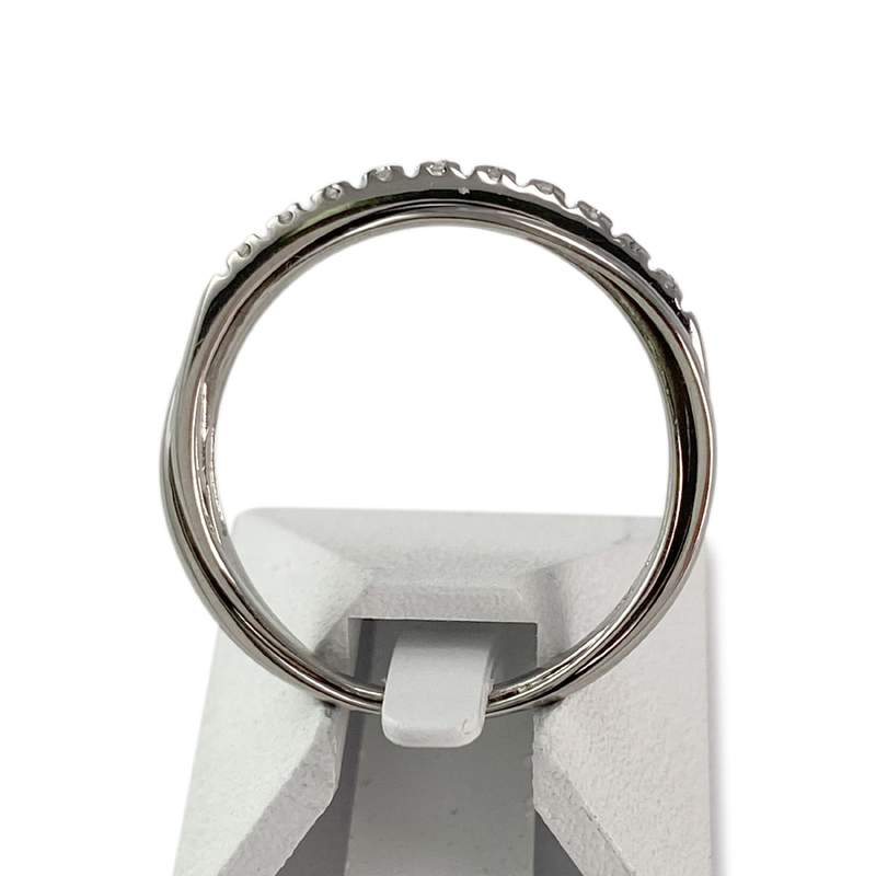 Bague d'occasion or 750 blanc diamants - vue 6