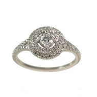 Bague d'occasion or 750 blanc diamants