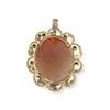 Pendentif d'occasion or 750 jaune camée coquille ovale - vue V2
