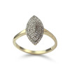 Bague d'occasion or 375 2 tons diamants - vue V1