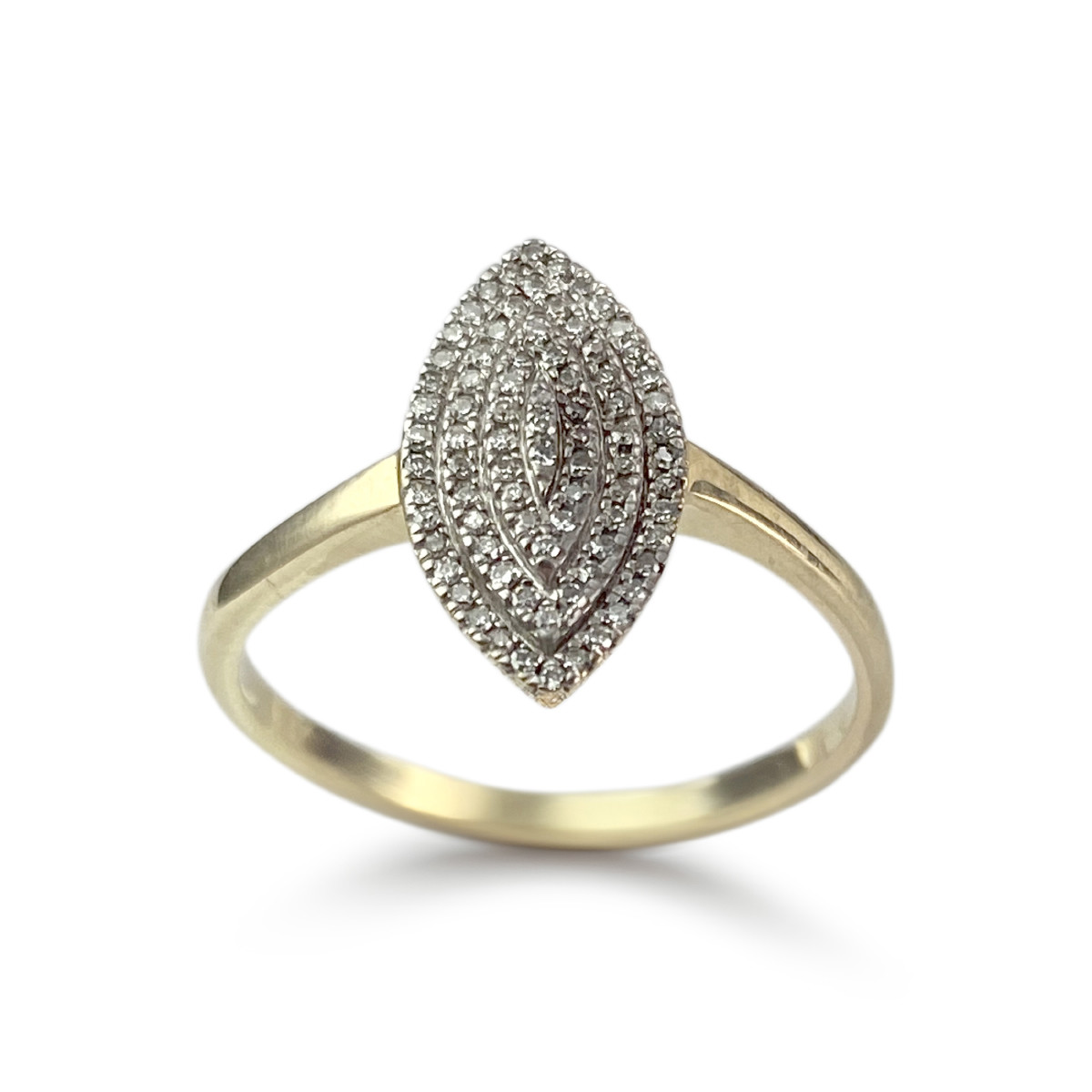Bague d'occasion or 375 2 tons diamants