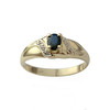 Bague d'occasion or 750 2 tons saphir diamants - vue V1