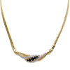 Collier d'occasion or 750 2 tons maille anglaise saphirs diamants 42,5 cm - vue V1