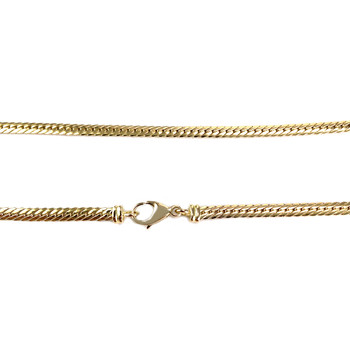 Second-hand gold necklace 750 2-tone English mesh sapphires diamonds 42.5 cm