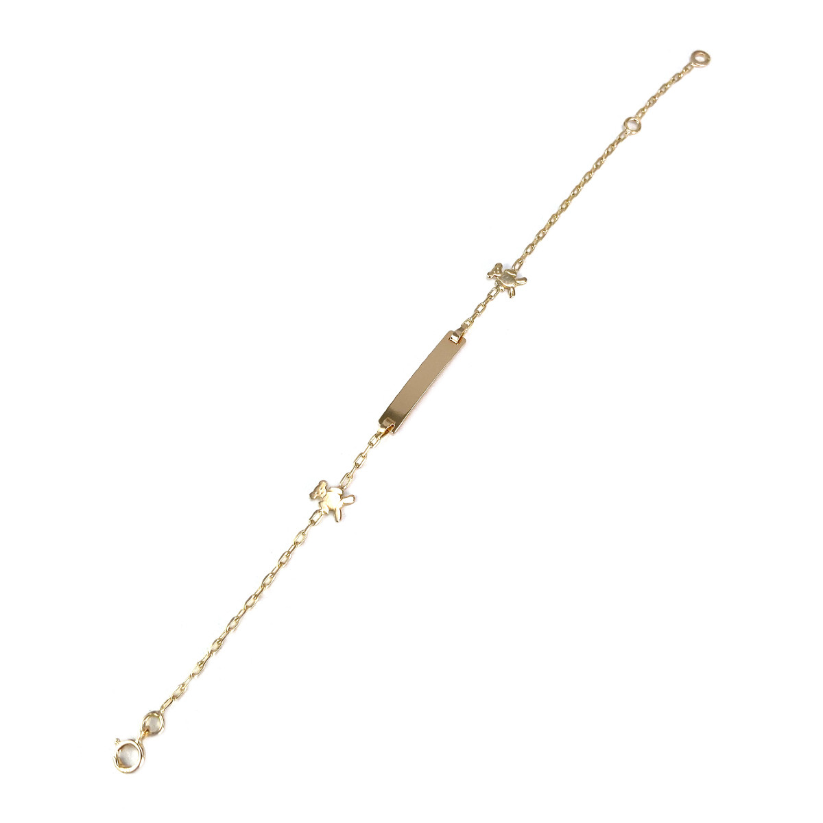 Gourmette d'occasion or 750 jaune maille forçat 14,5 cm - vue 2