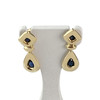 Boucles d'oreilles clous d'occasion or 750 jaune saphirs - vue V1