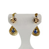 Boucles d'oreilles clous d'occasion or 750 jaune saphirs - vue V3