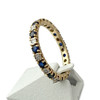 Bague tour complet d'occasion 2 ors 750 diamants saphirs - vue V2