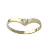 Solitaire d'occasion or 750 jaune zirconia - vue V1