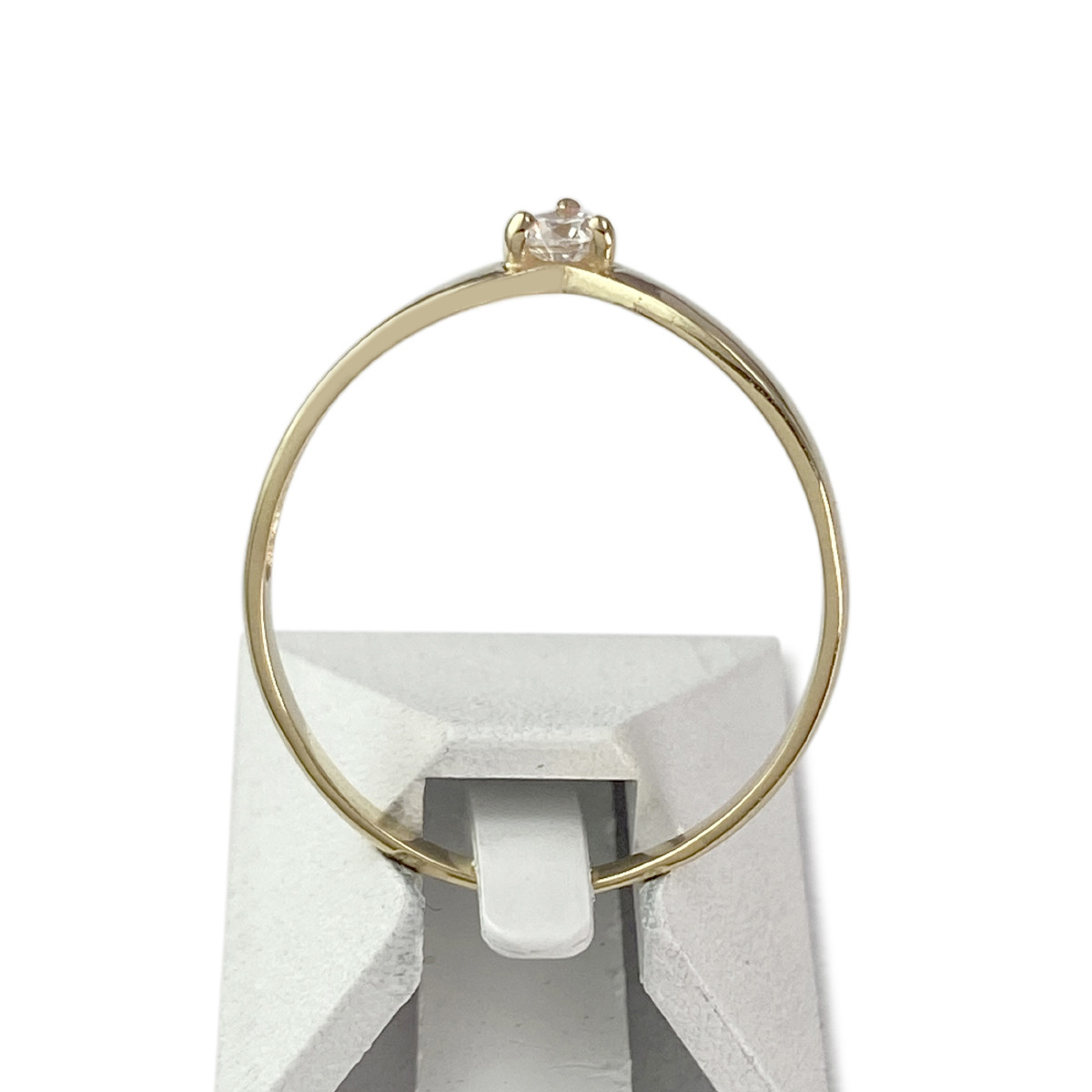 Solitaire d'occasion or 750 jaune zirconia - vue 3