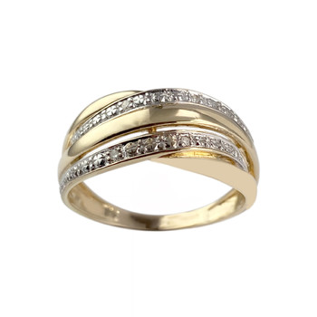 Bague d'occasion or 750 2 tons diamants