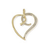 Pendentif coeur d'occasion or 750 2 tons diamants - vue V1