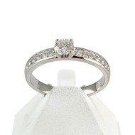 Bague d'occasion or 750 blanc diamants