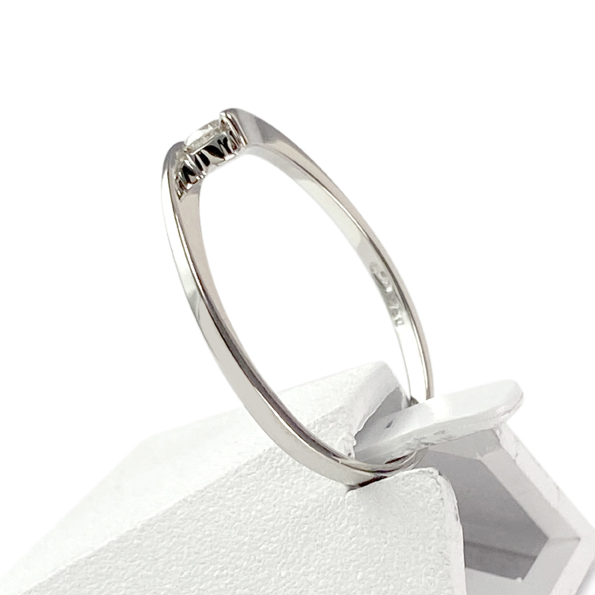 Solitaire d'occasion or 750 blanc diamant - vue 2