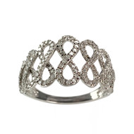 Bague d'occasion or 750 blanc diamants