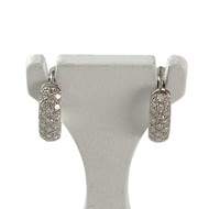 Créoles d'occasion or 750 blanc diamants 11 mm