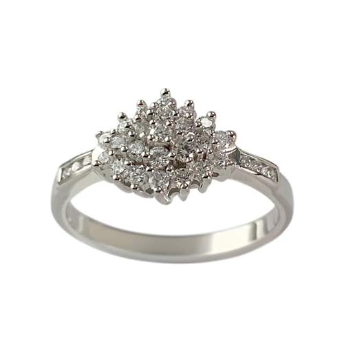 Bague d'occasion or 750 blanc diamants