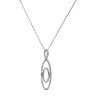 Collier d'occasion or 375 blanc diamants maille forçat 45 cm