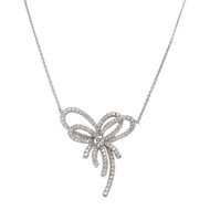 Collier d'occasion or 750 blanc diamants maille forçat 42 cm