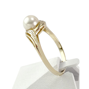 Bague d'occasion or 750 2 tons perle de culture diamant