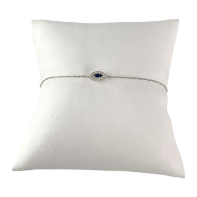 Bracelet d'occasion or 375 blanc saphir diamants 17 cm - vue 1