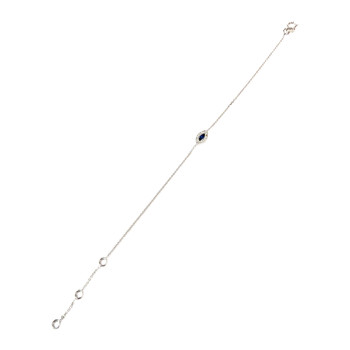 Bracelet d'occasion or 375 blanc saphir diamants 17 cm